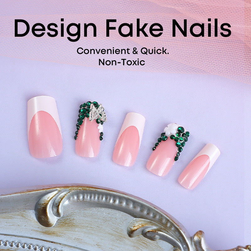 Acrylic nail set with appealing 3D decorations Kalsten