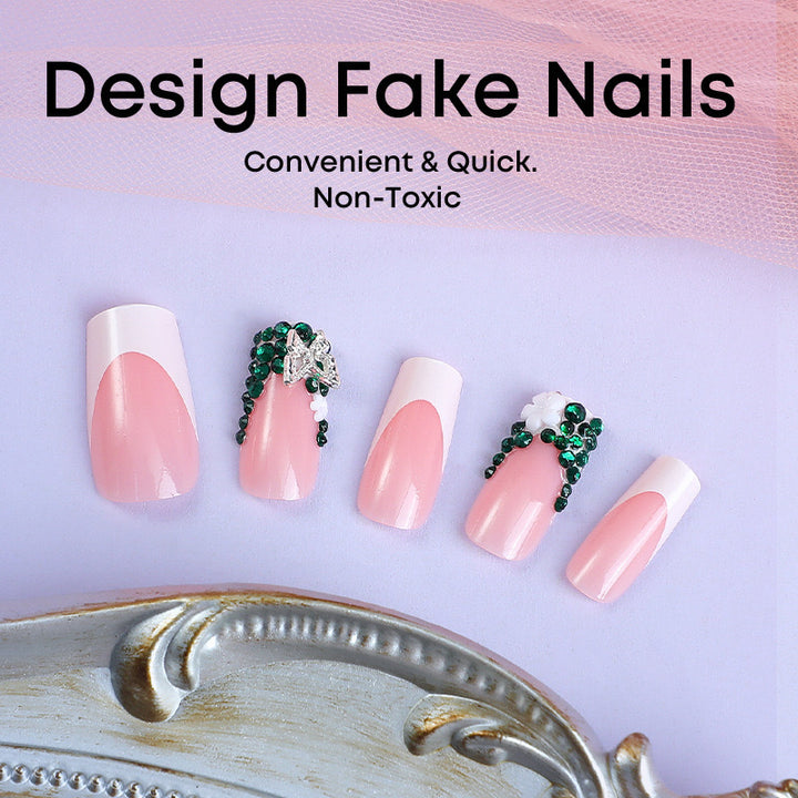 Acrylic nail set with appealing 3D decorations Kalsten