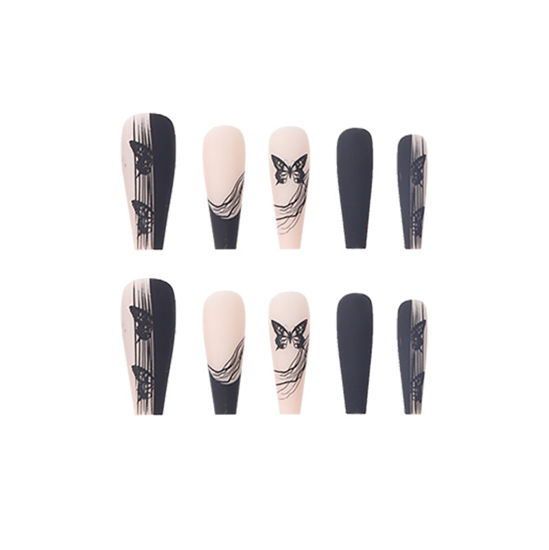 Artistic Press-On Nail Set with Intricate Patterns Kalsten