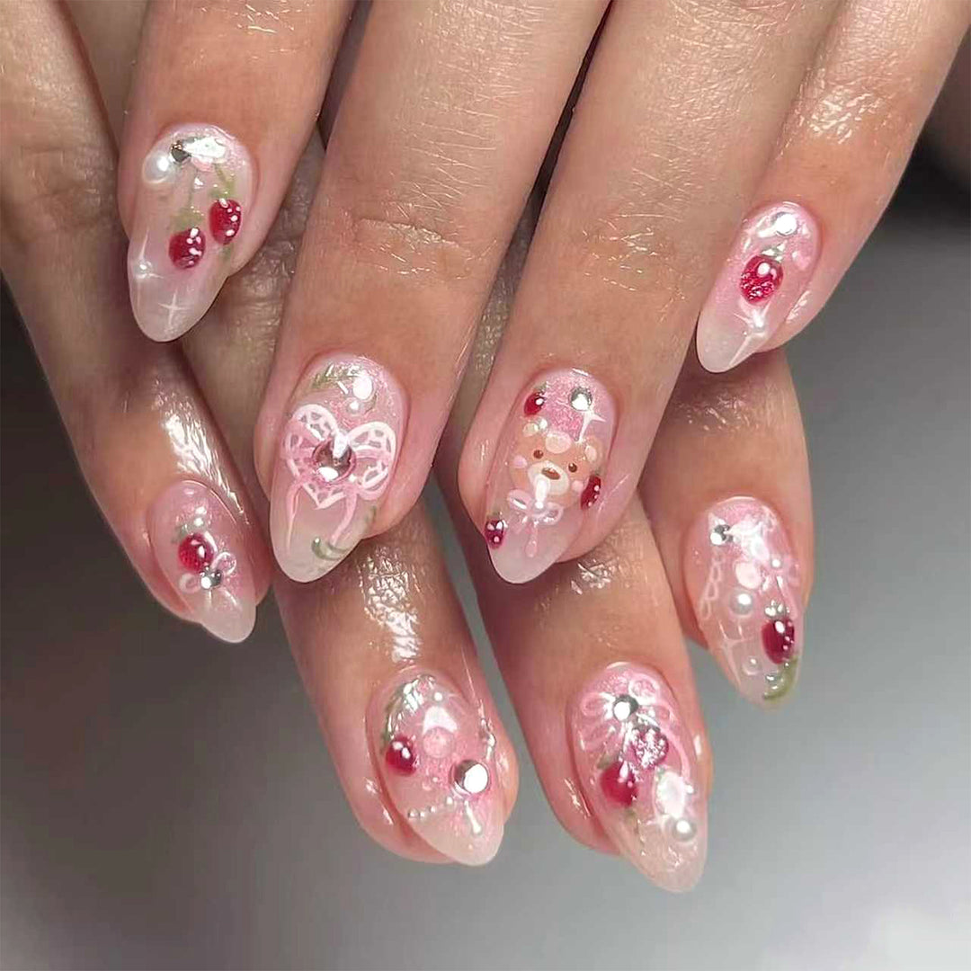 Decorative 3D Floral Press-On Nails Kalsten