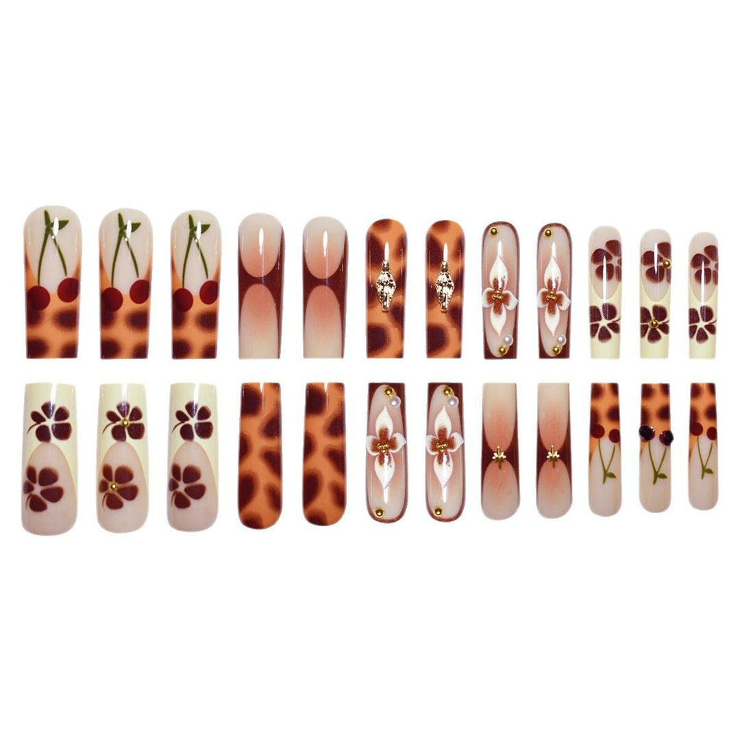 Artistic Floral Long-Lasting Press-On Nail Extensions Kalsten