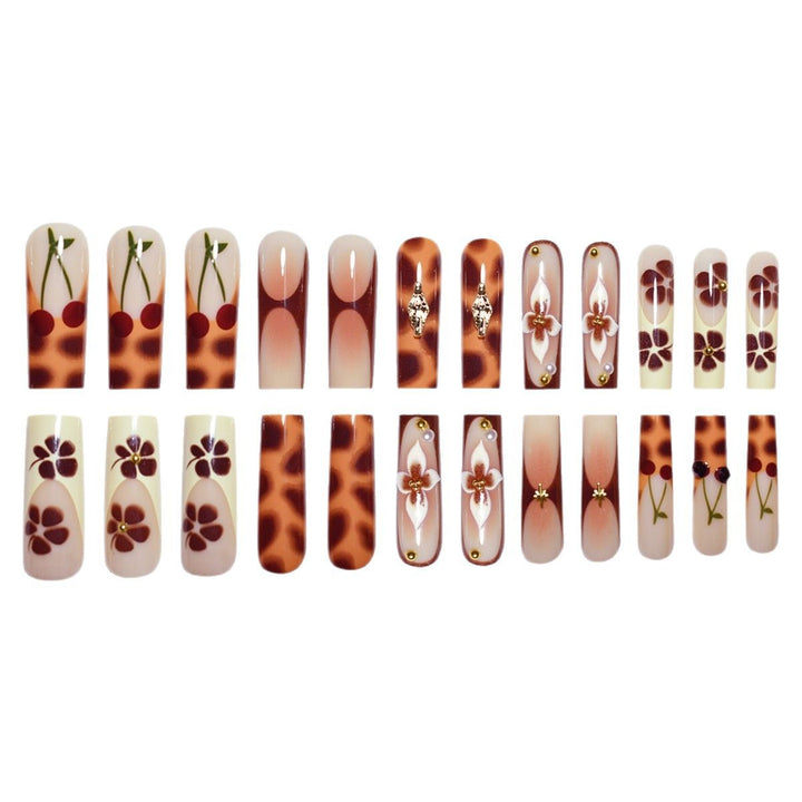 Artistic Floral Long-Lasting Press-On Nail Extensions Kalsten