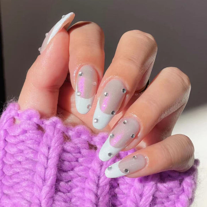 Glamorous Stiletto Press-On Nails with Rhinestone Accents Kalsten