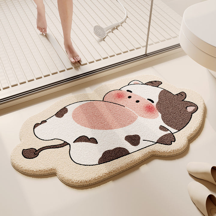 Cartoon Dog-Themed Plush Bath Mat