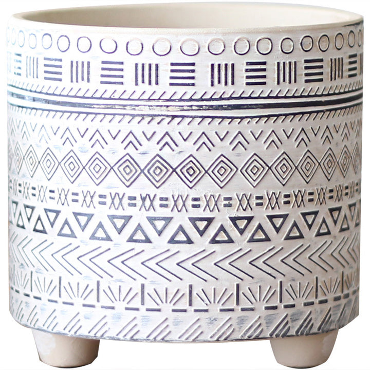 Decorative plant pot with geometric pattern Kalsten