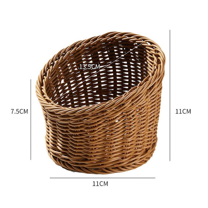 Handcrafted Round Wicker Serving Bowl Kalsten