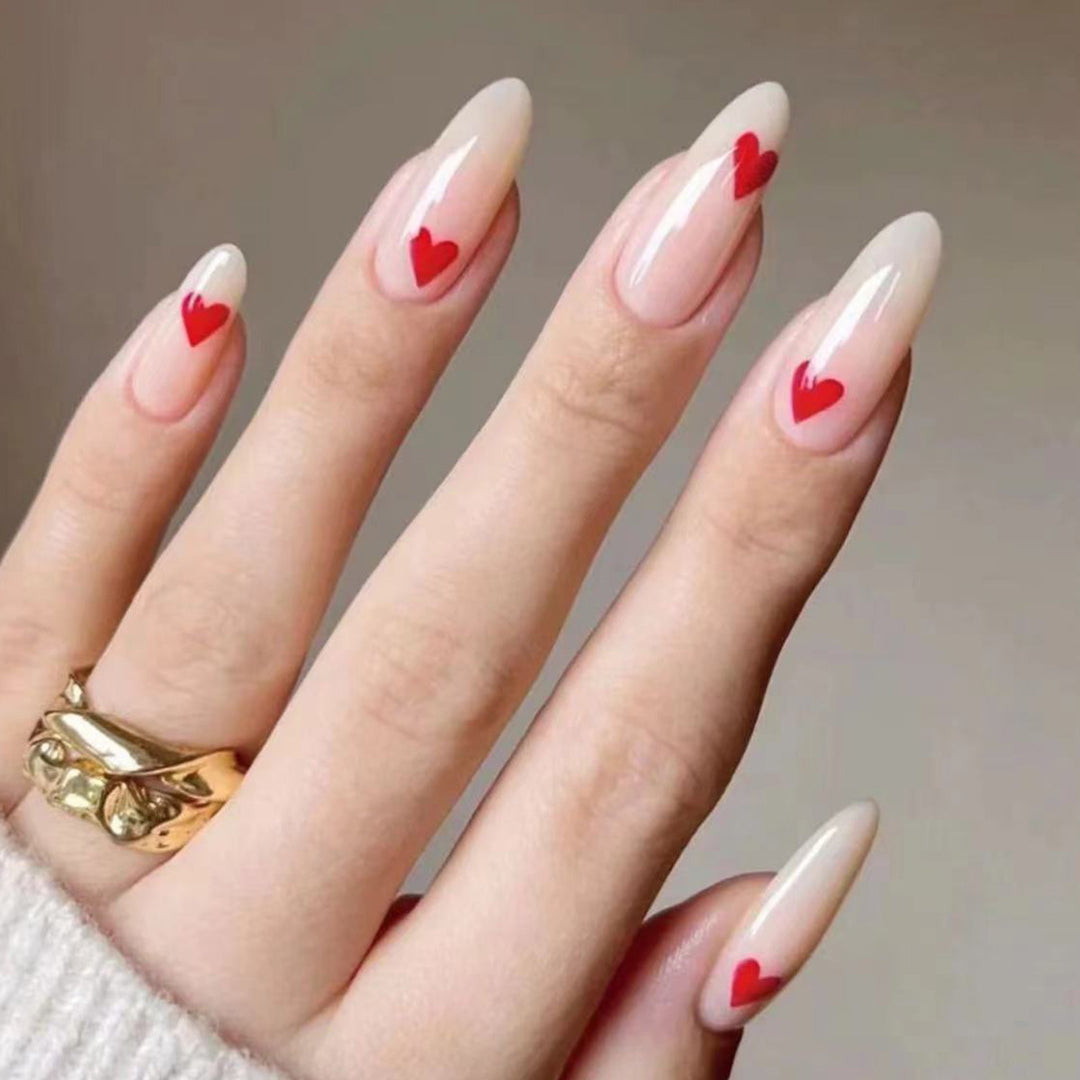 Heart-Detail Press-On Nails Kalsten