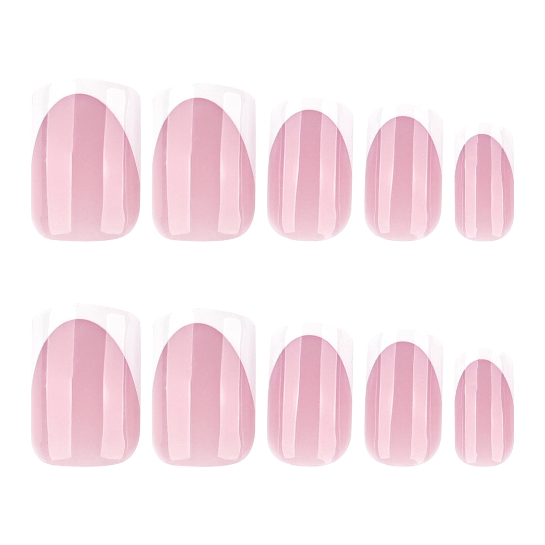 French nail extensions with glossy finish Kalsten