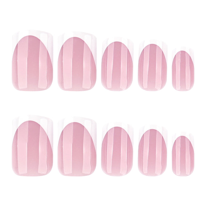 French nail extensions with glossy finish Kalsten
