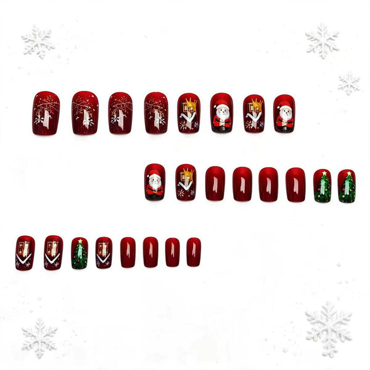 Artificial nails with festive Christmas motif Kalsten