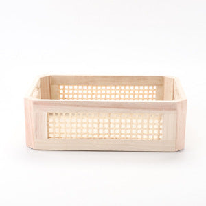Practical storage basket made of wood