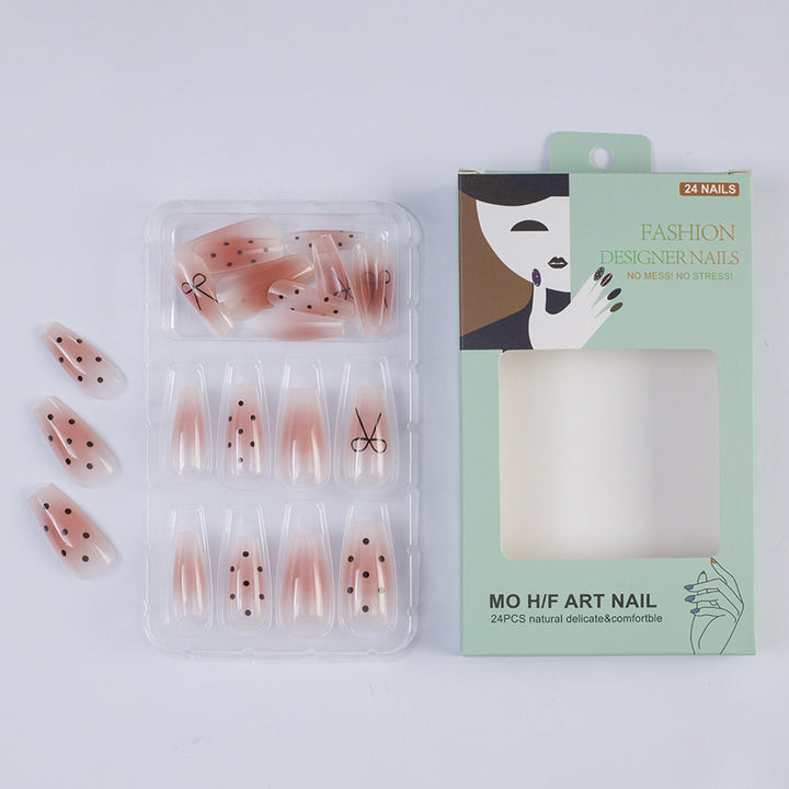 Artificial nails with modern dot design and elegant accents Kalsten