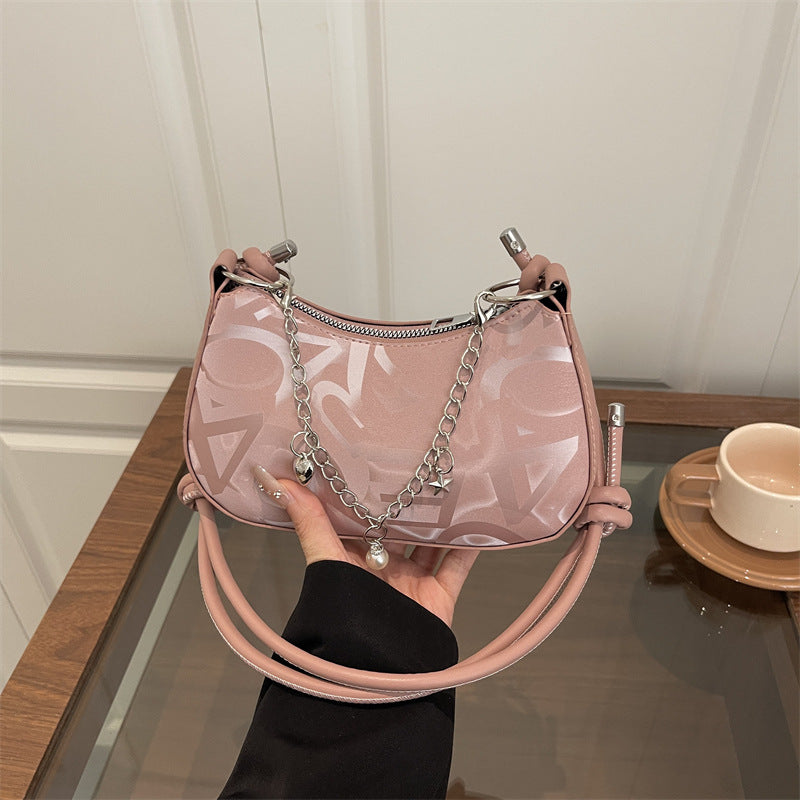 Chic Chain-Accent Handheld Bag