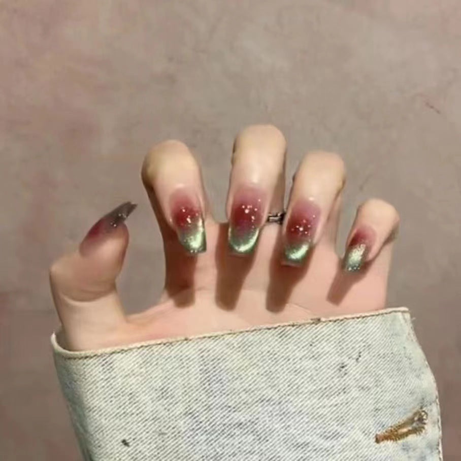Gradient Glitter Press-On Nails