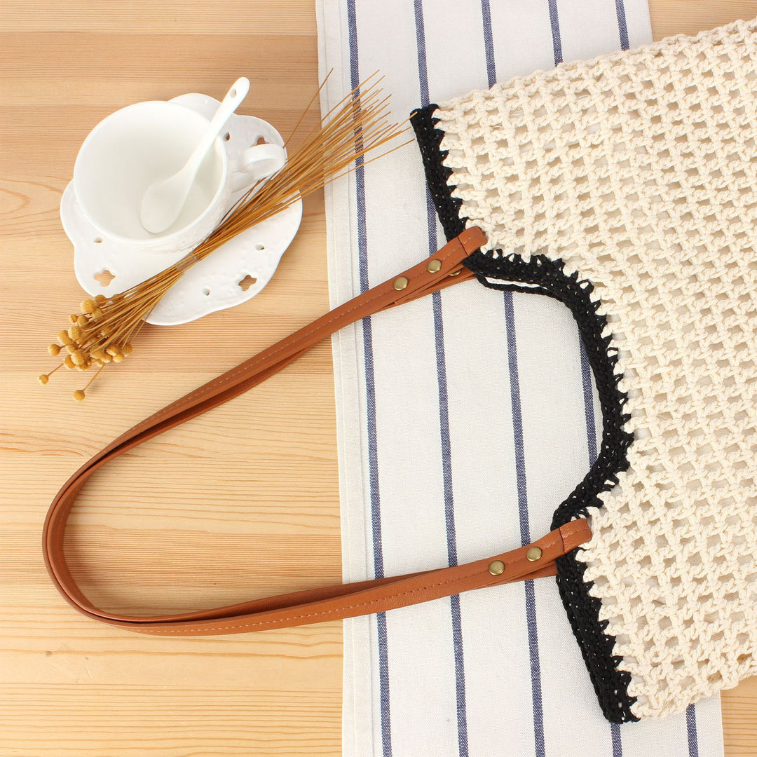 Elegant Handcrafted Basket Bag with Wide Leather Handle Kalsten