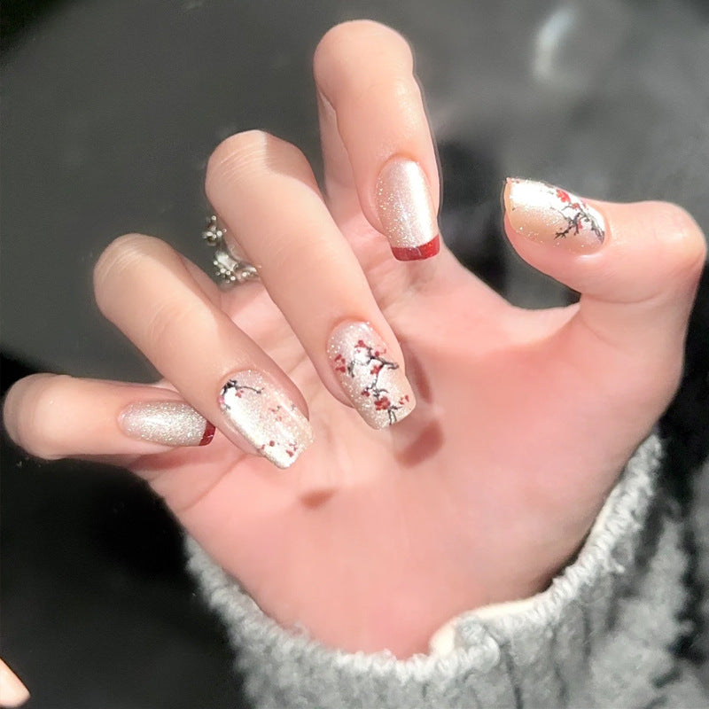 Elegant Floral Artistic Press-On Nails Kalsten
