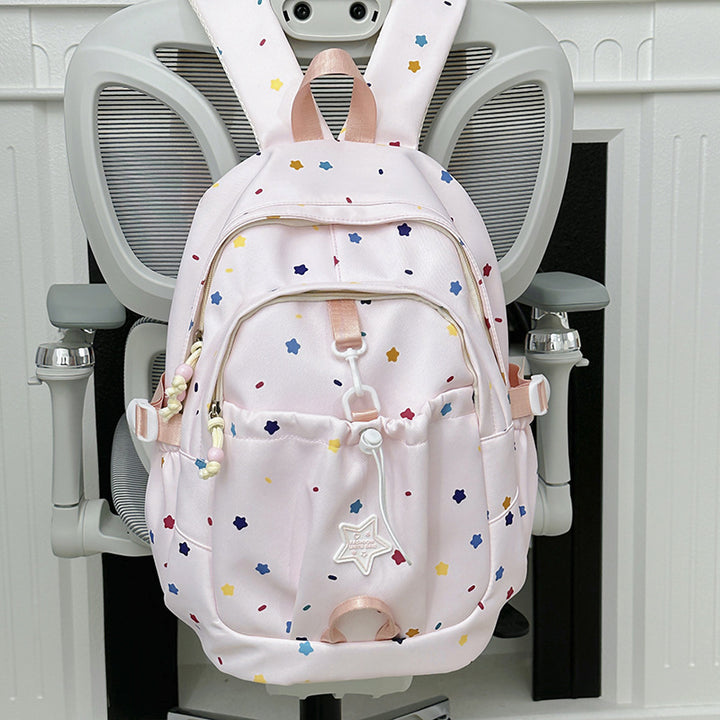 Backpack with Colorful Star Pattern and Versatile Compartments Kalsten