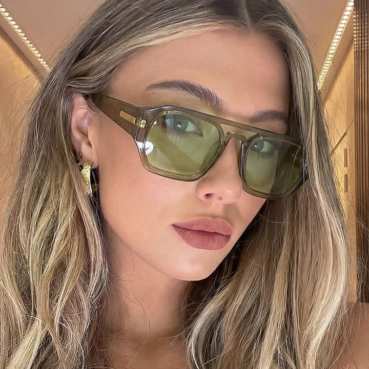 Women’s fashionable rectangular glasses with elegant metal accent Kalsten