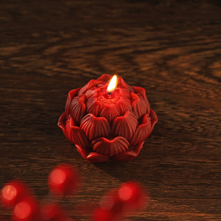 Handcrafted Sculptural Petal Lotus Tabletop Candle