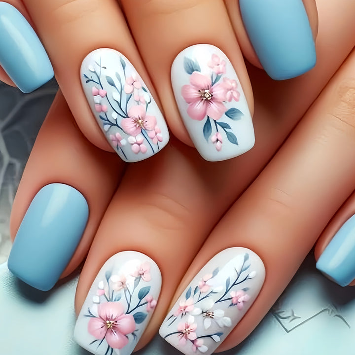 Floral Design Nail Art Extensions Kalsten