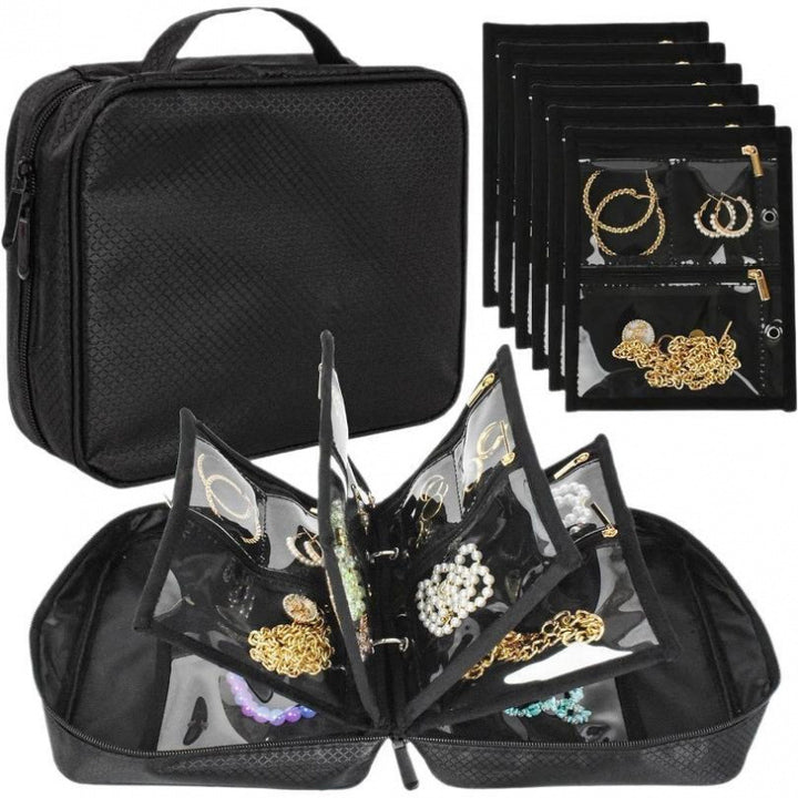 Jewelry Organizer Bag with Multiple Transparent Compartments Kalsten