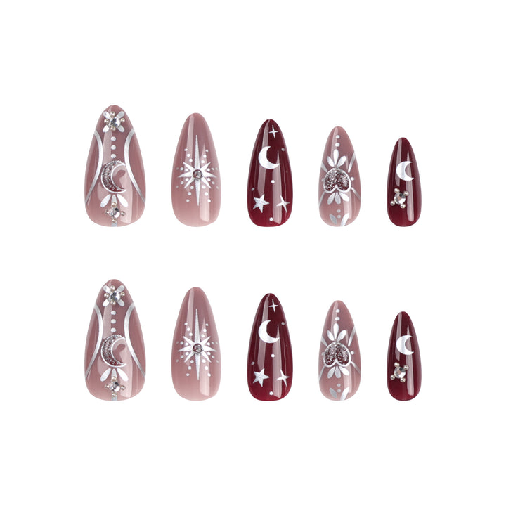 Artful nail extensions in unique moon design Kalsten