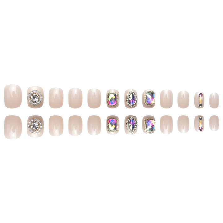 Elegant Decorative Gem-Embellished Press-On Nails Kalsten