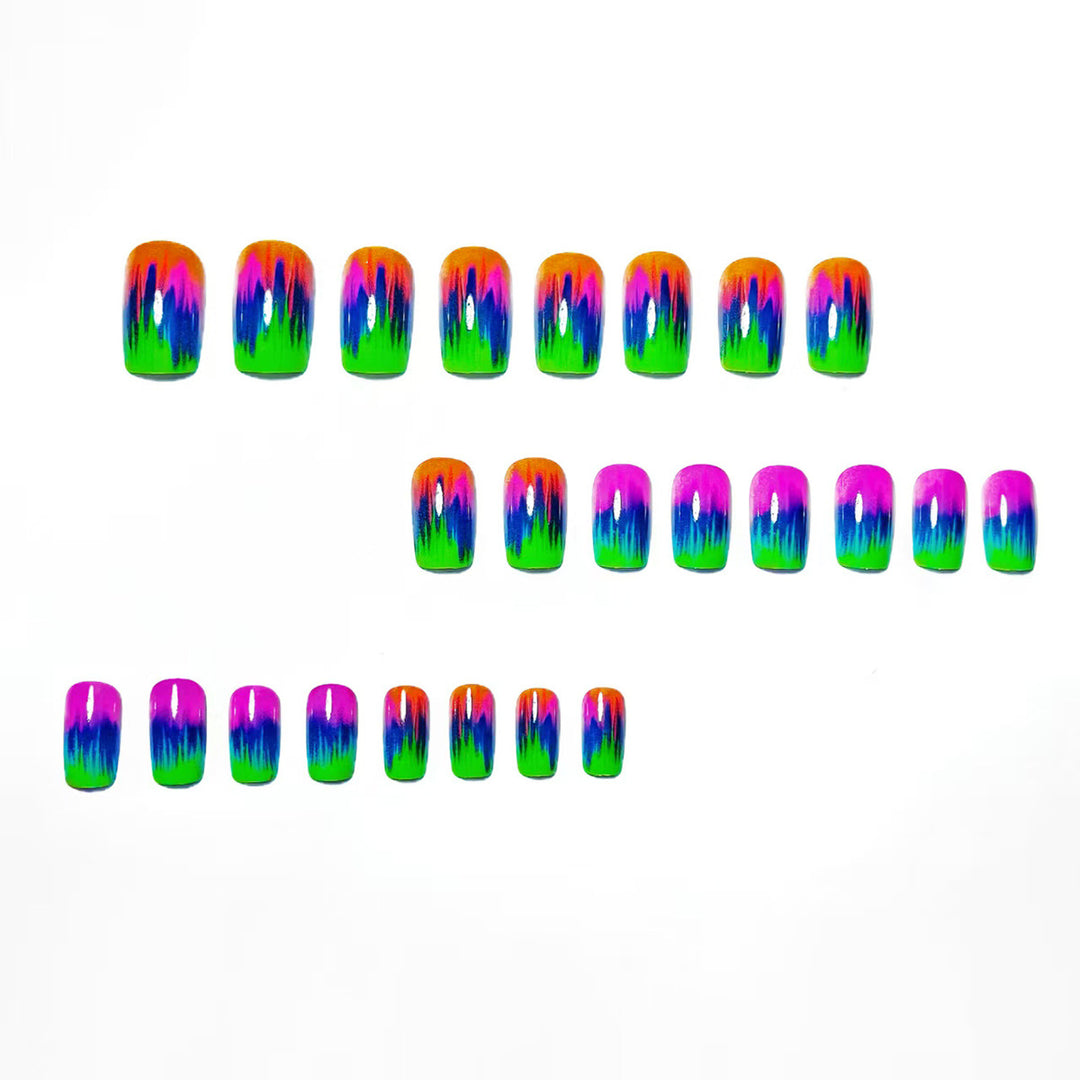 Creative Nail Art in Modern Neon Gradient Design Kalsten