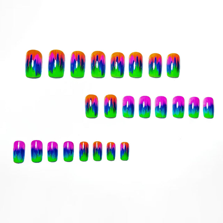 Creative Nail Art in Modern Neon Gradient Design Kalsten