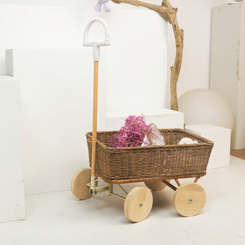 Handcrafted Woven Storage Cart Kalsten