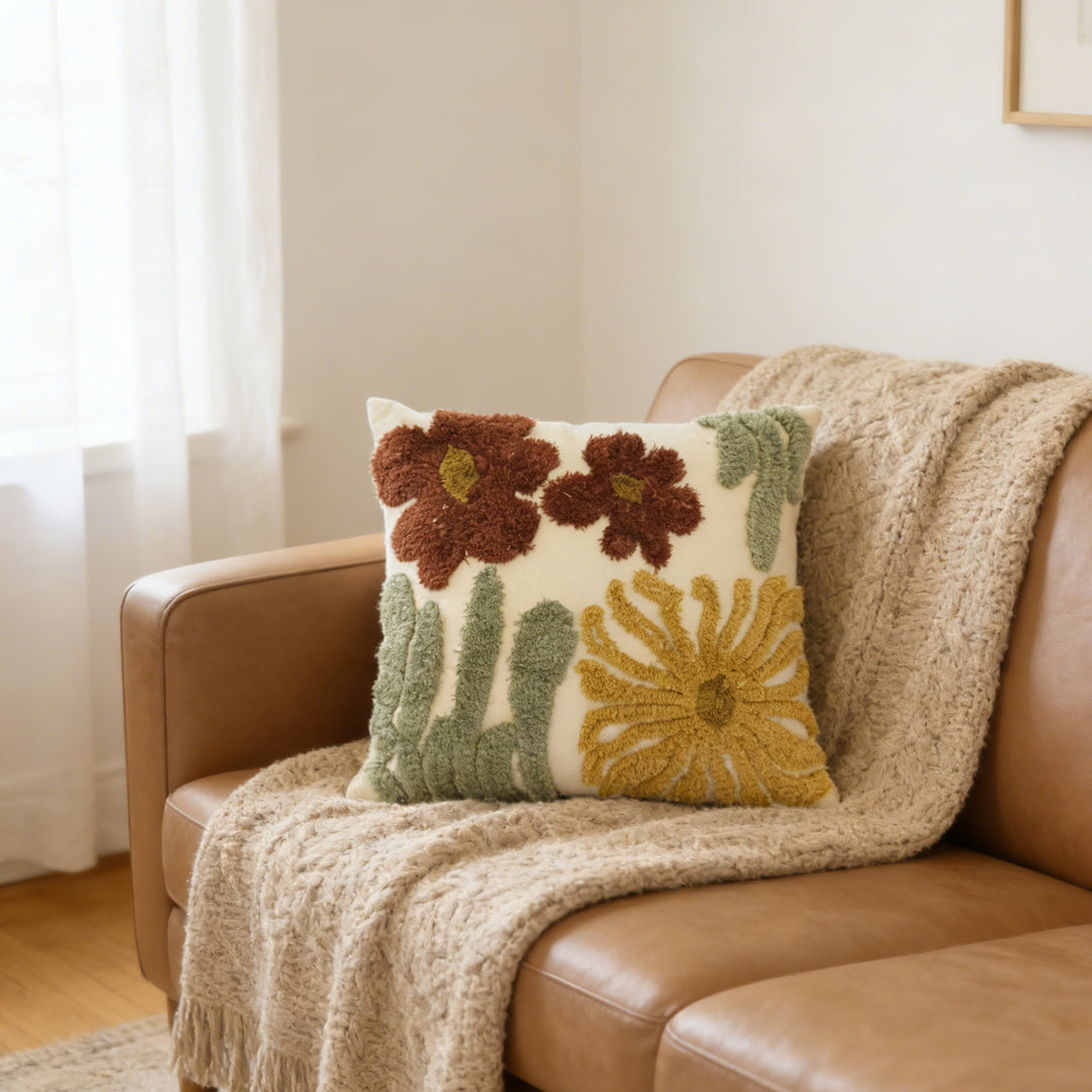 Artistic Textured Flower Cushion