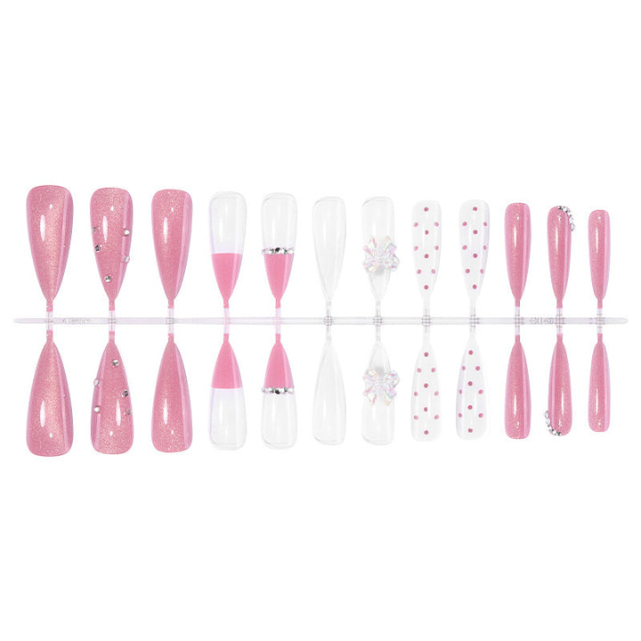 Artificial Nail Design Set with Glamorous Glitter and Pearl Decorations Kalsten