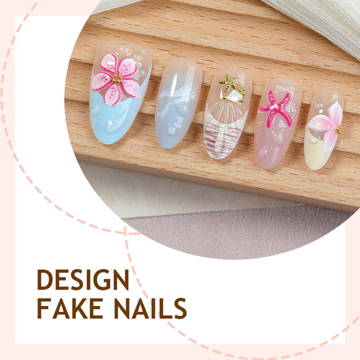 Creative nail art set with floral accents and pastel motifs Kalsten