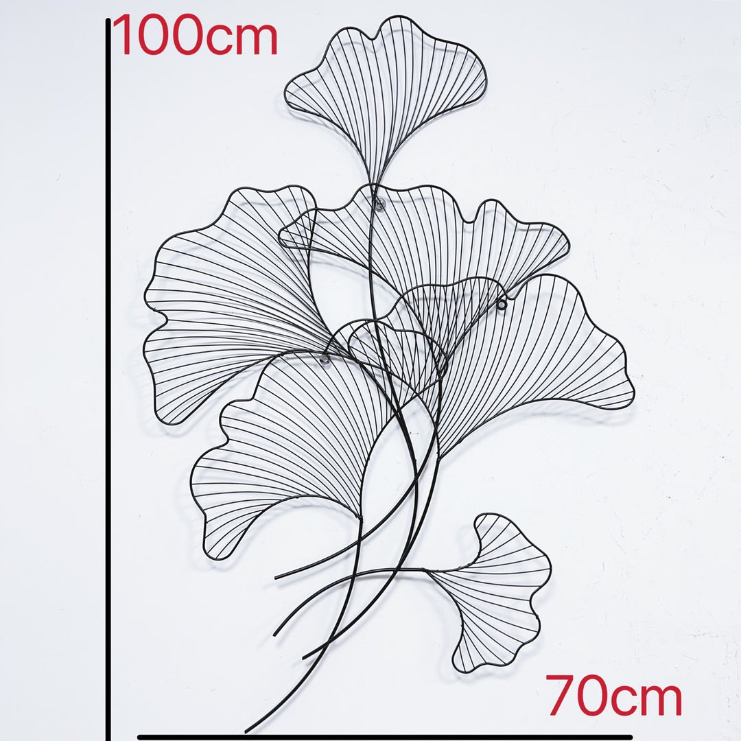 Elegant Ginkgo Leaf Metal Wall Sculpture Kalsten