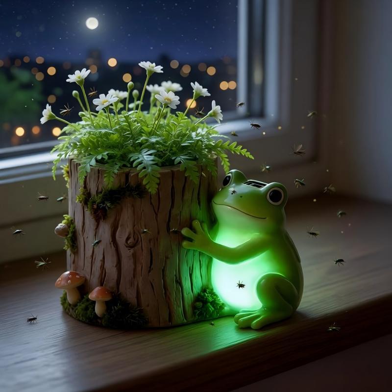 Decorative plant lamp with frog motif Kalsten