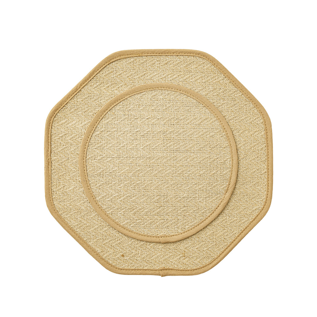 Straw sun hat with wide octagonal brim and cotton inner band Kalsten