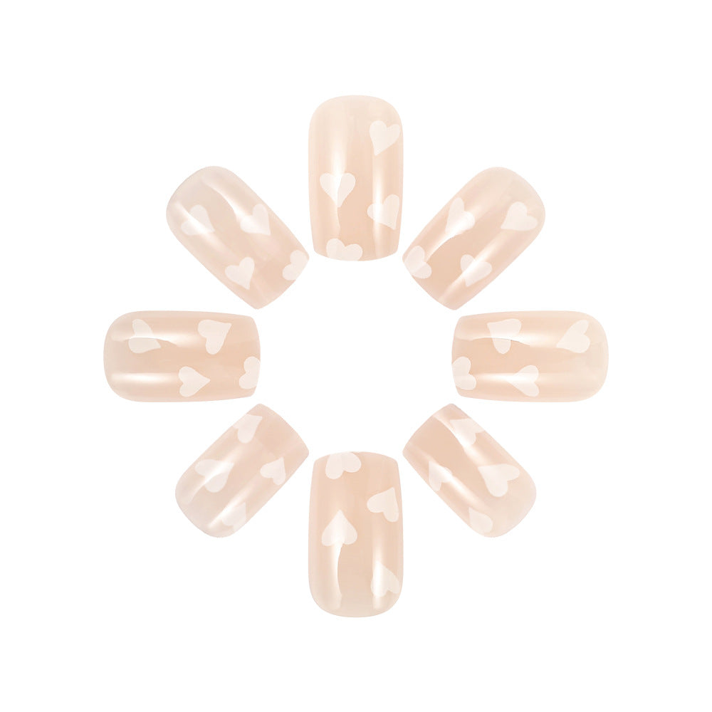 Heart-Patterned Nail Art Design Kalsten