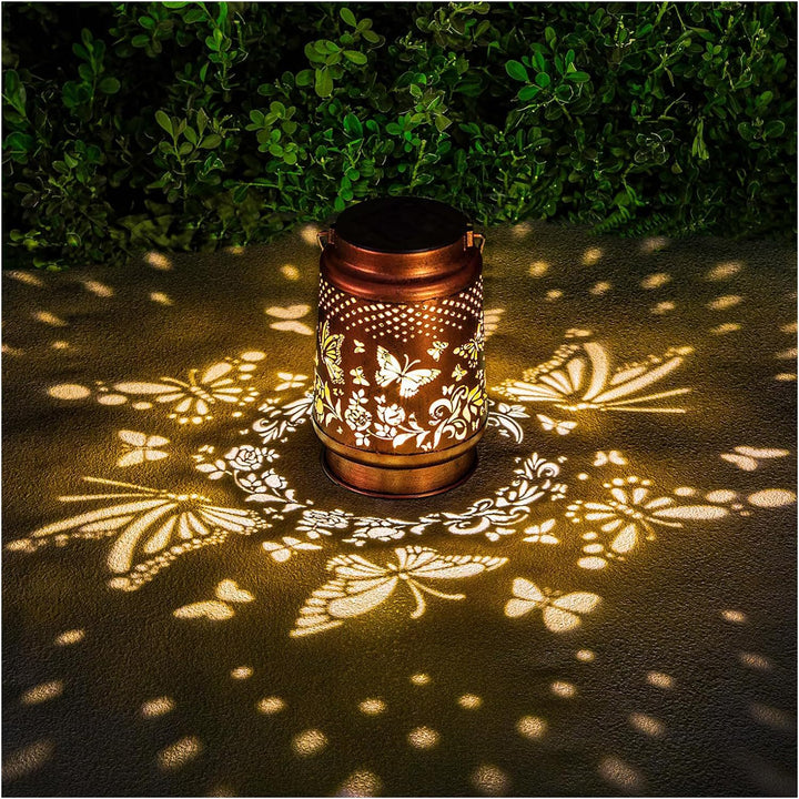 Intricate Metal Shadow Projection Table Lamp With Rechargeable LED Kalsten