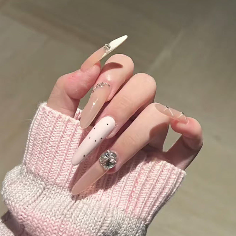 Premium Decorative Stiletto Press-On Nails with Rhinestone Accents Kalsten