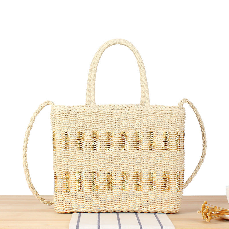 Braided tote bag with double carrying handles Kalsten