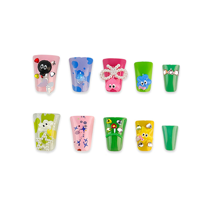 Creative press-on nails with playful 3D designs Kalsten