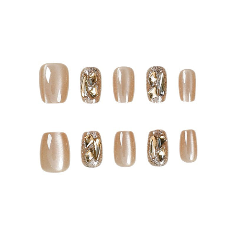 Glamorous Nail Art Press-On Set with Crystal Accents