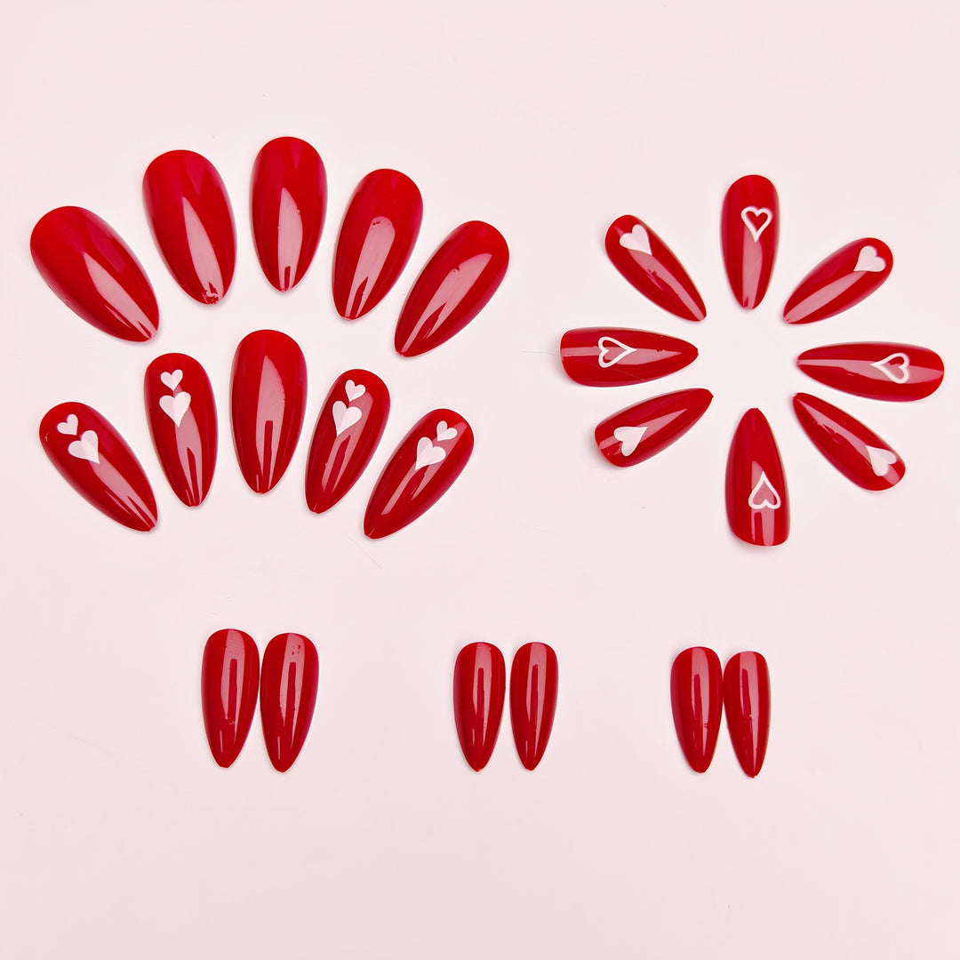 Artificial nails with romantic heart design Kalsten