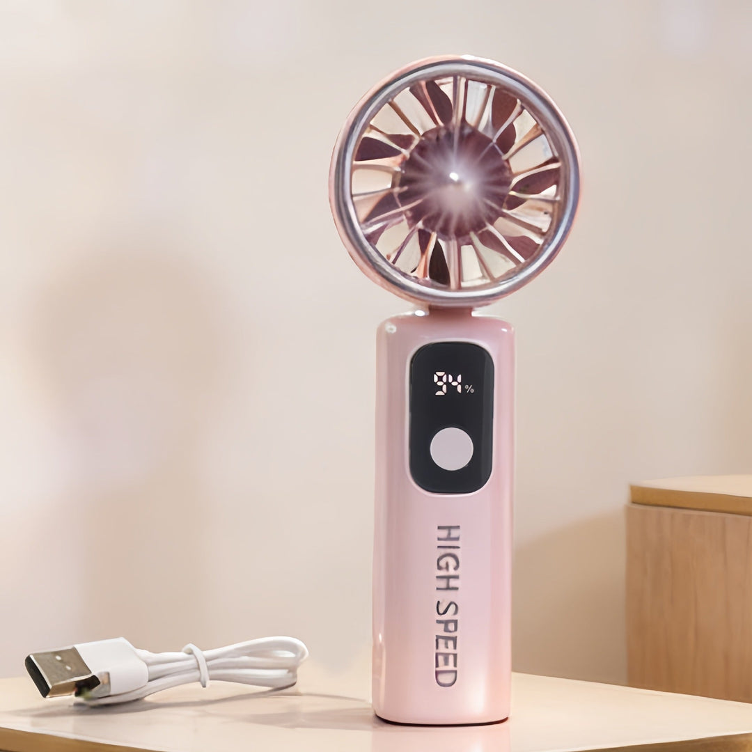 Ladies Portable Mini Fan with Digital Temperature Display Kalsten