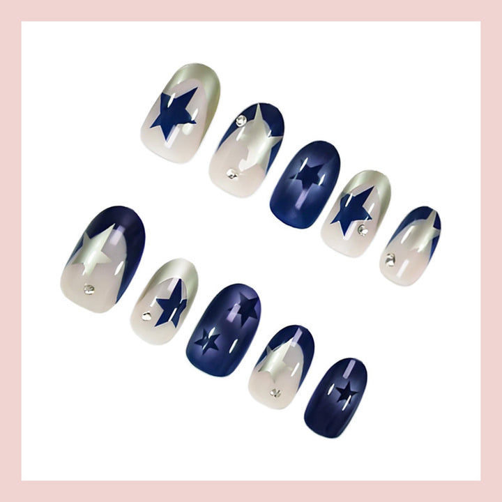 Artificial nails with elegant star pattern and smooth structure Kalsten