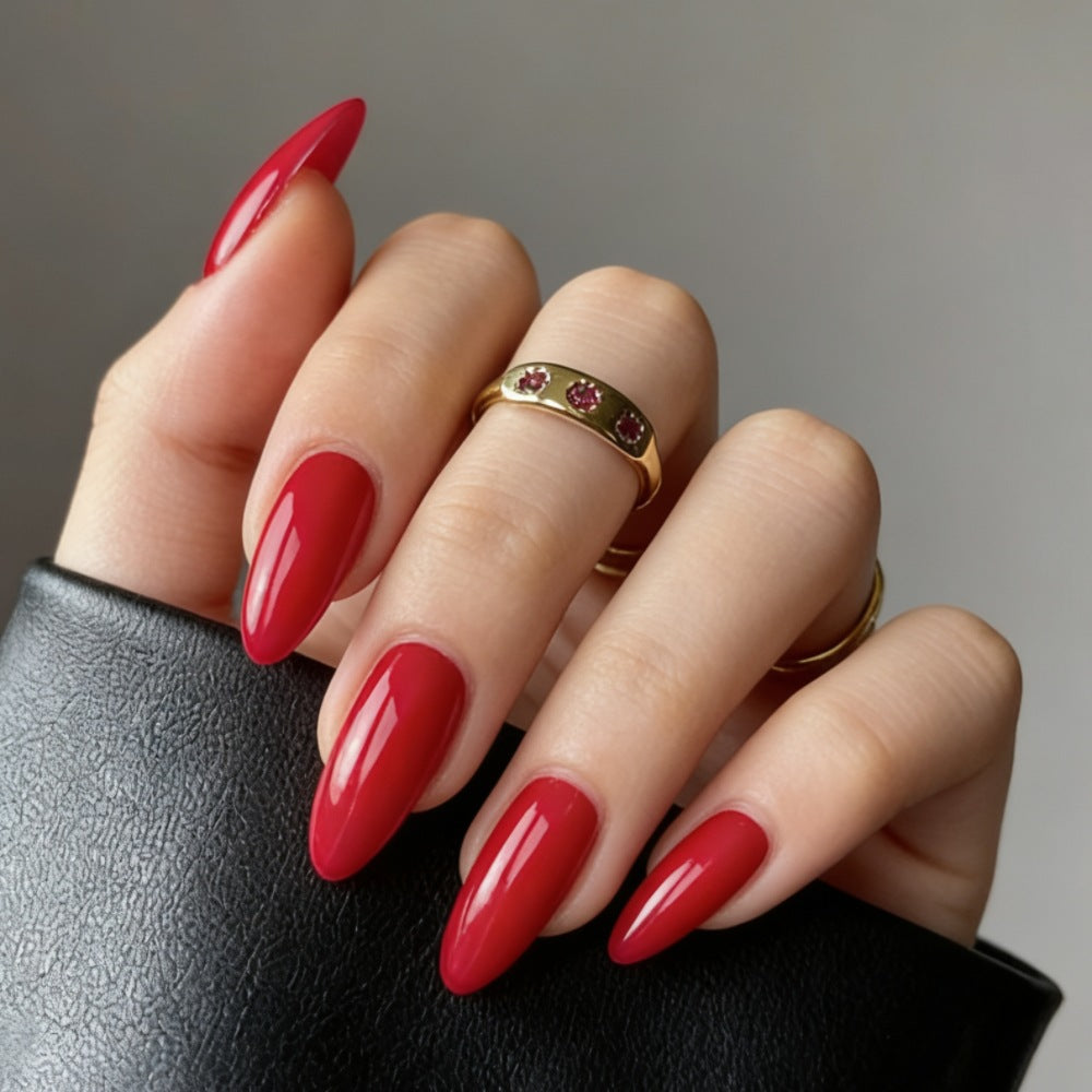 Artistic Almond-Shaped Press-On Nails