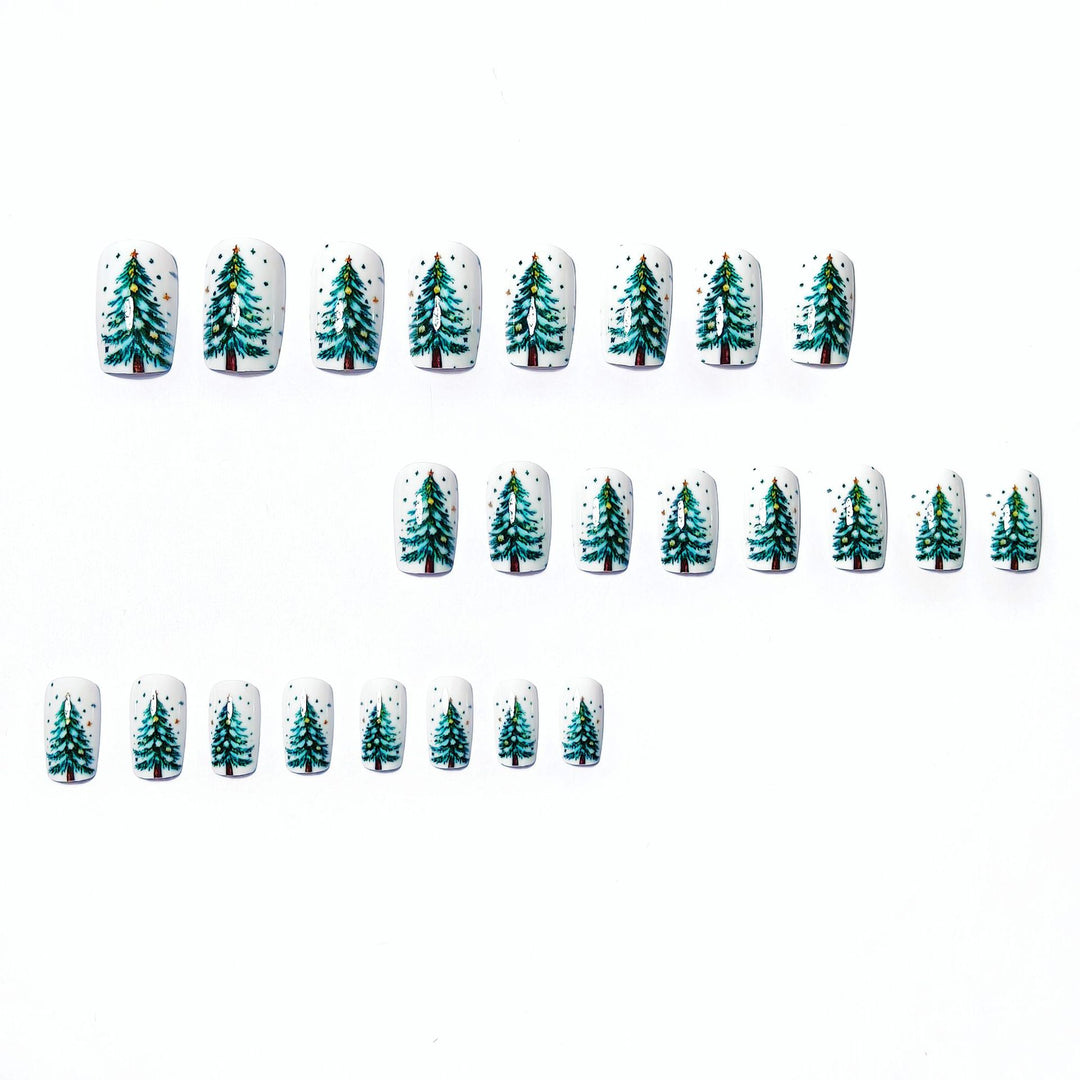 Artificial Nails In Festive Winter Forest Design Kalsten