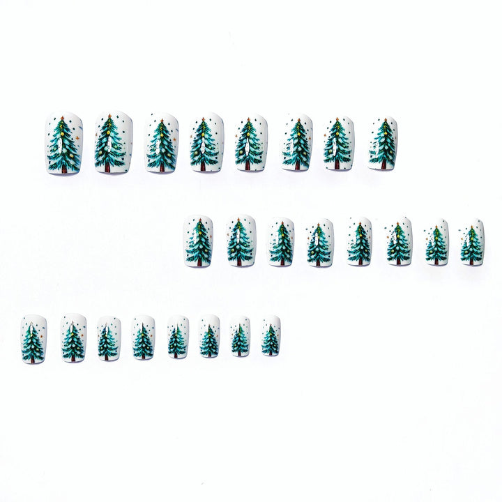 Artificial Nails In Festive Winter Forest Design Kalsten