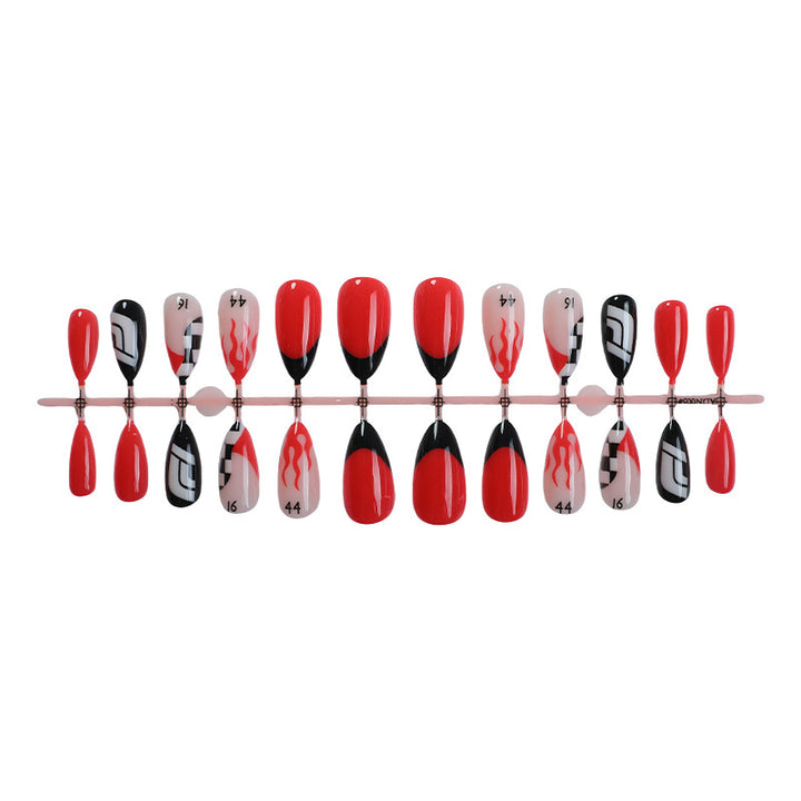 Artistic Racing-Inspired Press-On Nail Art Set Kalsten