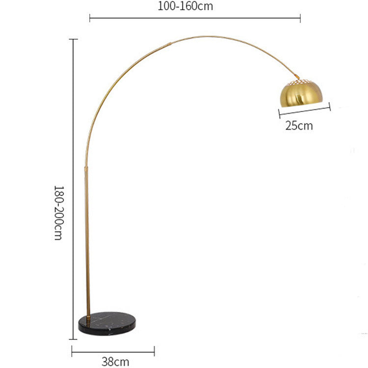 Arched Floor Lamp with Adjustable Height and Elegant Shade
